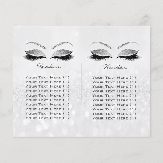 Silver Glitter Makeup Eye Lash Printers Logo Flyer (Achterkant)