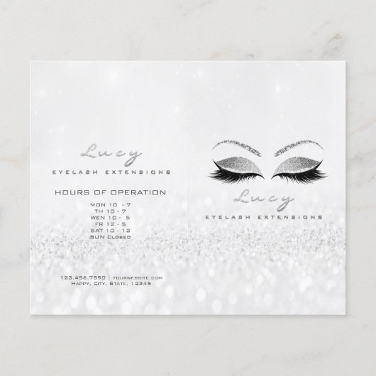 Silver Glitter Makeup Eye Lash Printers Logo Flyer (Voorkant)