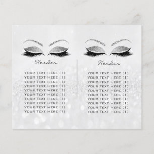 Silver Glitter Makeup Eye Lash Printers Logo Flyer