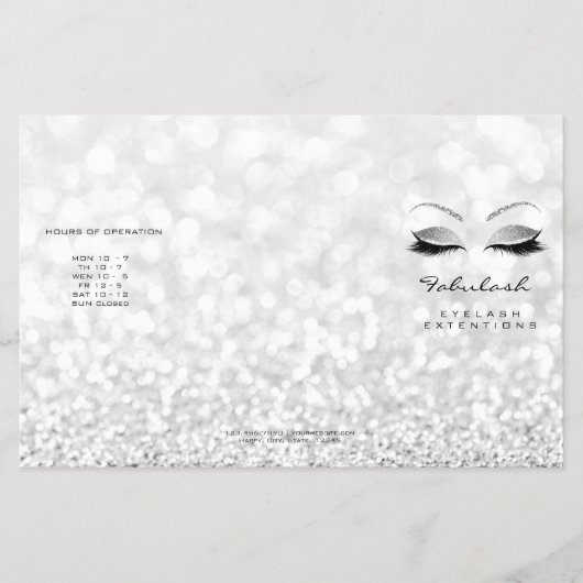 Silver Glitter Makeup Oyes Grey Lash DL 3 Flyer (Voorkant)