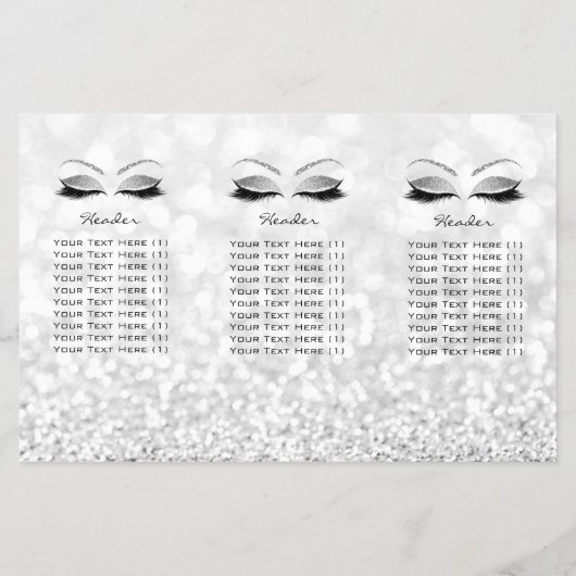 Silver Glitter Makeup Oyes Grey Lash DL 3 Flyer (Achterkant)