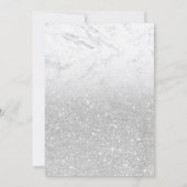 Silver glitter marble baby shower per post kaart (Achterkant)