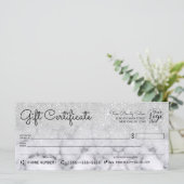 Silver Glitter Marble Check Cadeaubon (Staand voorkant)