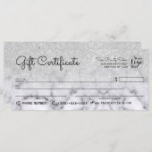 Silver Glitter Marble Check Cadeaubon (Voorkant / Achterkant)