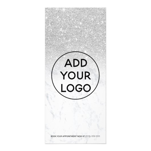 Silver glitter marble hair make-up price reclamekaart (Achterkant)