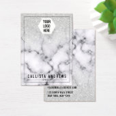 Silver Glitter Marble Ombre Logo Display Visitekaartje (Bureau)