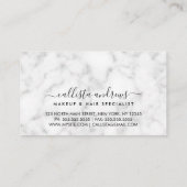 Silver Glitter Marble Ombre Make-up Hair Salon Visitekaartje (Achterkant)