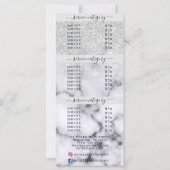 Silver Glitter Marble Ombre Salon Prijslijst (Achterkant)