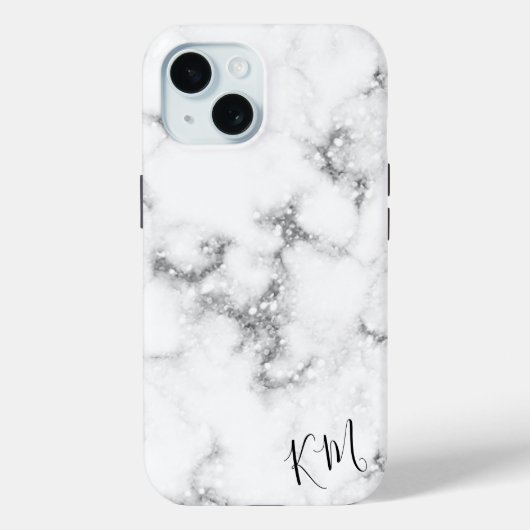 Silver Glitter Marble Persoonlijk Case-Mate iPhone Case (Achterkant)