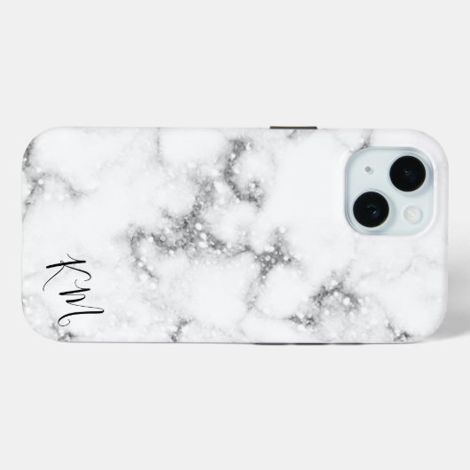 Silver Glitter Marble Persoonlijk Case-Mate iPhone Case (Achterkant (horizontaal))