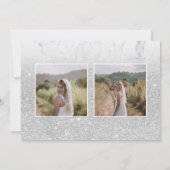 Silver glitter marmer ombre 3 foto's Sweet 16 Save The Date (Achterkant)