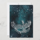 Silver glitter maskerade masker blauwgroen groen S Kaart (Achterkant)