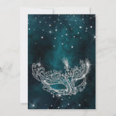 Silver glitter maskerade masker blauwgroen groen S Kaart (Achterkant)