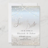 Silver Glitter, Mason Jar, laat de datum sparen Save The Date (Voorkant)