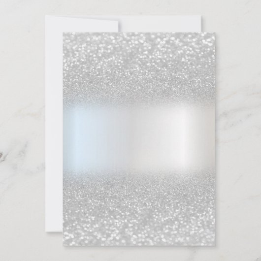 Silver Glitter, Mason Jar, laat de datum sparen Save The Date (Achterkant)