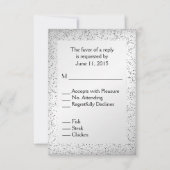 Silver Glitter Menu RSVP (Voorkant)