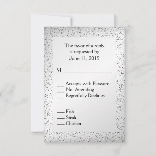 Silver Glitter Menu RSVP (Voorkant)