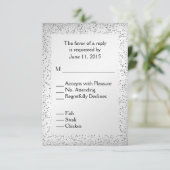 Silver Glitter Menu RSVP (Staand voorkant)