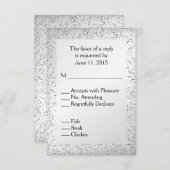 Silver Glitter Menu RSVP (Voorkant / Achterkant)