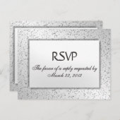 Silver Glitter Menu RSVP (Voorkant / Achterkant)