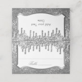 Silver Glitter met Golden Drip Plaatskaartje (Buitenkant ongevouwen)