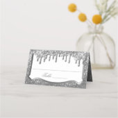 Silver Glitter met Golden Drip Plaatskaartje (Voorkant)