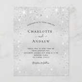 Silver glitter metal elegant social media bruiloft (Voorkant)