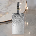 Silver Glitter Metal Monogram Glam Name Bagagelabel<br><div class="desc">Silver Faux Folie Metallic Sparkle Glitter Borhed Metal Monogram Name and Initiaal Bag or Bagagelabel. Dit maakt de perfecte liefhebbende 16 verjaardag,  bruiloft,  vrijgezellenfeest,  verjaardagsdag,  baby shower of vrijgezellenfeest voor iemand die van luxe glam en stijl houdt.</div>