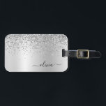 Silver Glitter Metal Monogram Glam Name Bagagelabel<br><div class="desc">Silver Faux Folie Metallic Sparkle Glitter Borhed Metal Monogram Name and Initiaal Bag or Bagagelabel. Dit maakt de perfecte liefhebbende 16 verjaardag,  bruiloft,  vrijgezellenfeest,  verjaardagsdag,  baby shower of vrijgezellenfeest voor iemand die van luxe glam en stijl houdt.</div>