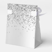 Silver Glitter Metal Monogram Glam Name Bedankdoosjes (Achterkant)