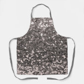 Silver Glitter Metallic Chic Bling Modern Apron Schort (Voorkant)