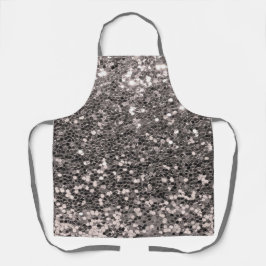 Silver Glitter Metallic Chic Bling Modern Apron Schort