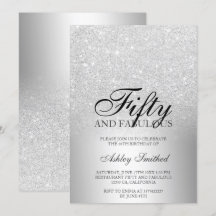 Silver glitter metallic fifty fabulous