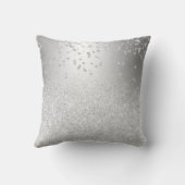 Silver glitter metallic sparkles confetti kussen (Achterkant)