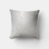 Silver glitter metallic sparkles confetti kussen (Voorkant)