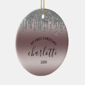 Silver Glitter Mijn eerste kerstkeramische Ornamen Keramisch Ornament (Rechts)