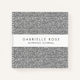 Silver Glitter Minimalist Journal-laptop Notitieboek
