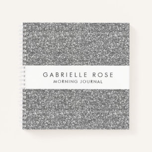 Silver Glitter Minimalist Journal-laptop Notitieboek