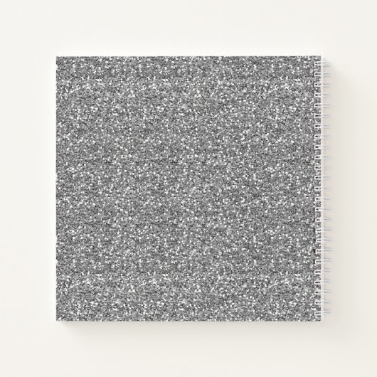 Silver Glitter Minimalist Journal-laptop Notitieboek (Achterkant)