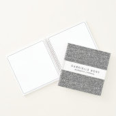 Silver Glitter Minimalist Journal-laptop Notitieboek (Binnen)