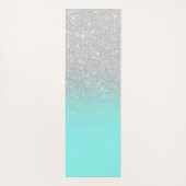 Silver Glitter, Mint Green-Peace Love Yoga Yogamat (Achterkant)