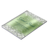 Silver Glitter Mint Ombre 60th Birthday Guestbook Notitieboek (Linkerzijde)