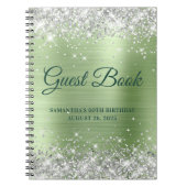 Silver Glitter Mint Ombre 60th Birthday Guestbook Notitieboek (Voorkant)