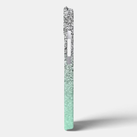 Silver Glitter Mint Ombre Persoonlijk Case-Mate iPhone Case (Achterkant / Links)
