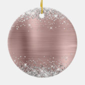 Silver Glitter Misty Roos Folie 21st Birthday Keramisch Ornament (Achterkant)