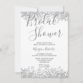 Silver Glitter Modern Bridal Shower Kaart (Voorkant)