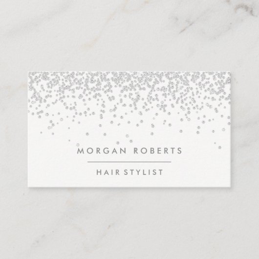 Silver Glitter Modern Grey alle beroepen Visitekaartje (Voorkant)