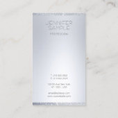 Silver Glitter Modern Minimalistische Elegante Sja Visitekaartje (Achterkant)