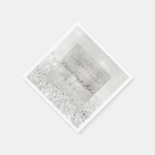 Silver Glitter Monochromatic White Black Wedding Servet (Hoek)