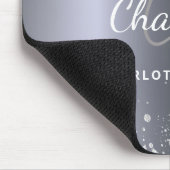 Silver glitter monogram initalia naam glamoureus muismat (Hoek)